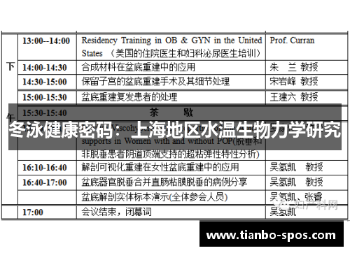 冬泳健康密码：上海地区水温生物力学研究